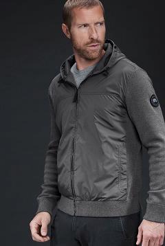 Ropa Canada Goose Hombre Outlet - WindBridge Sudadera Con Capucha Black Label Grises UH4203519